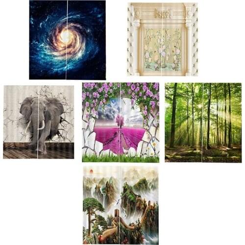 FashionBlackout Curtains For Bedroom Window Curtains For Living Room 85% Shading 3D