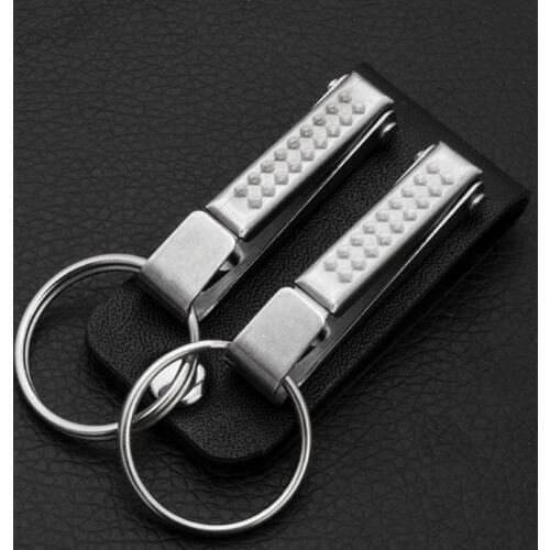 Men Leather Belt Loop Keychain Detachable Clips Belt Key Ring Key Holder Jewelry
