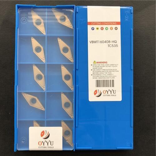 OYYU 10pcs VBMT160408-HQ TC535 VBMT 160408 Carbide Inserts Lathe Cutter Tools Turning CNC 10pcs utensili tornio отрезной резец
