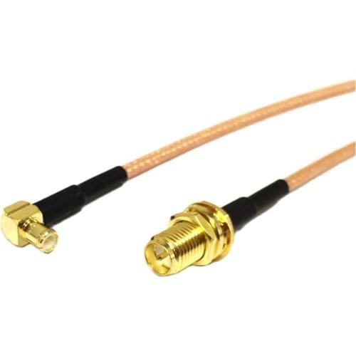 RP SMA Female with Male Pin to MCX Male Right Angle Pigtail Cable RG316 15CM 6" Wholesale Fast Ship