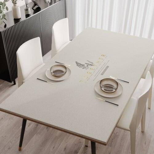 Light Luxury Rectangular Solid Color Leather Table Mat Wedding Party Dining Tea Table Cover Home Decoration Free Shipping