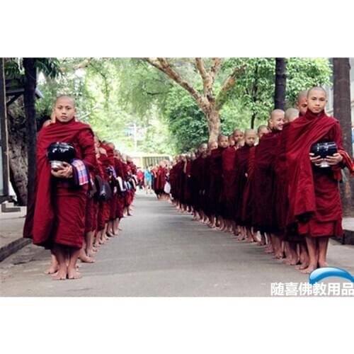 Thailand South Monk Cassock Theravada Buddhism Bhikkhu Top Bottom Sankadi Maroon Buddhist Robes Cotton Thai Meditation Costume