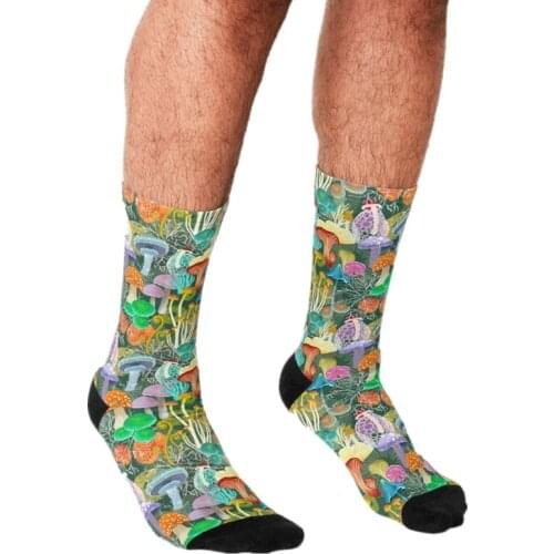 2021 Funny Mens socks mushroom Forest Pattern Printed hip hop Men Happy Socks cute boys street style Crazy Socks for men