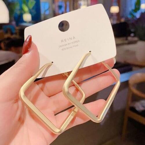 1 Pair Earrings Thick Gold Filled Brass Hoop Earrings Big Large Metal Smooth Earring Ladies Minimalist Jewelry