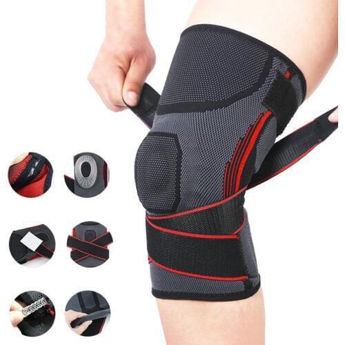 1 Pcs Anti Collision Knee Support Sports Knee Pads Winding Strap Compression Volleyball Rodilleras Basketball Protective Gear