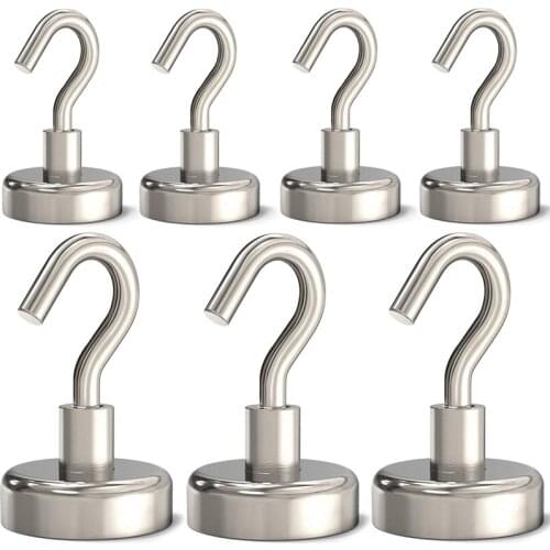10-40pcs Powerful Magnetic Hooks Heavy Duty Large 10mm 16mm Home Office Garage Gadgets Wall Hanging Strong Magnet Hook Hanger
