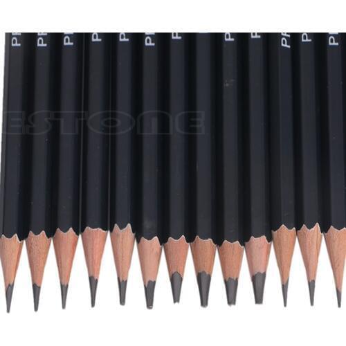 14Pcs Sketch Art Drawing Graphite Pencil 12B 10B 8B 7B 6B 5B 4B 3B 2B 1B 2H HB DropShip