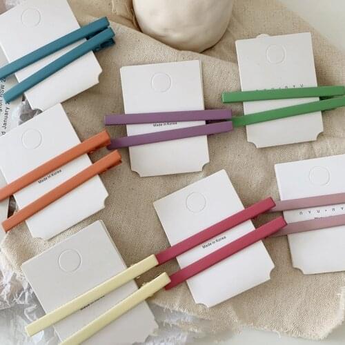 2PC/lot New Colorful Basic Scrub Spray Paint Barrettes Women Girls Hair Holder Clips Hairpins Headband Fashion Hair Accessoiries