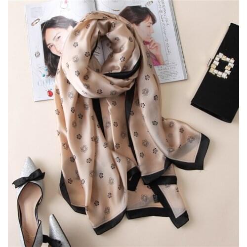 2021 Luxury Brand New Summer Women Silk Scarf Beach Hijab Shawls and Wraps Female Foulard Echarpe Designer Bandana