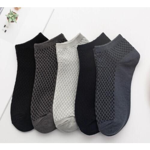 3 Pair Men Business Soft Breathable Ankle Socks Bamboo Fiber Socks Male Sock High Quality Comfortable Large One Size Short Socks