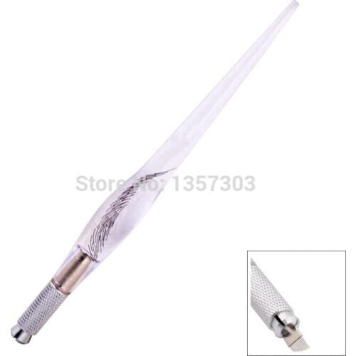 50 Pcs Hot Sale PCD Transparent Manual Pen With Microblading Permanent Makeup Eyebrow Pen 50 pcs of manual pen