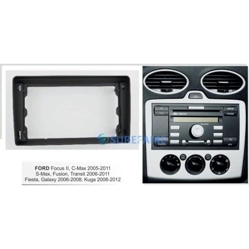 9 inch Car Fascia Radio Panel for Ford Fiesta, Galaxy 2006-2008; Kuga 2008-2012 Dash Kit Facia Bezel Plate 9inch Trim Console