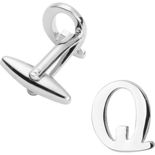 Free delivery, high quality copper material cuff links, brand new fashionable silvery Q letter cuff links, mens wedding gifts