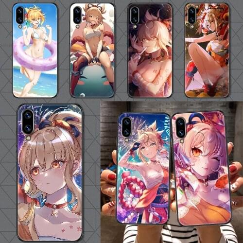 Genshin Impact Yoimiya Phone case For Huawei Honor 6 7 8 9 10 10i 20 A C X Lite Pro Play black fashion coque tpu hoesjes