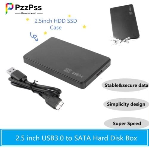 PzzPss 2.5 inch HDD SSD Case USB 3.0 to SATA Hard Disk Box 5Gbps SD Disk Case HDD External Hard Drive Enclosure for Notebook PC