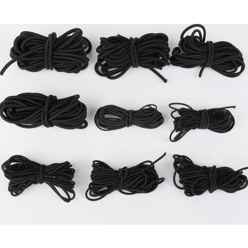 2 Meter Black Bungee Shock Cord Strong Elastic Rope For Outdoor Project Kayak Tent Boat Bag Luggage Bag DIY Jewelry Making