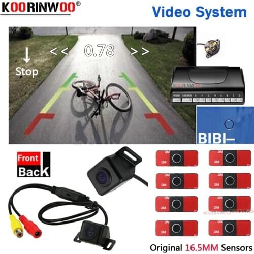 Koorinwoo Universal Sensors Parkmaster 13mm Car Parking sensors 8 Front Camera Reversing Black Grey Silver For Radio Andriod/IOS