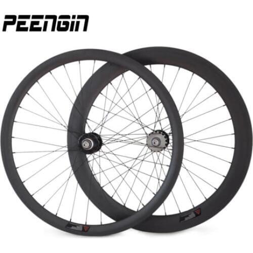 Delivery by EMS easy order tracking carbon aero wheelset 38+60mm mixed track clincher wheels 25mm ruedas fixie hub single speed