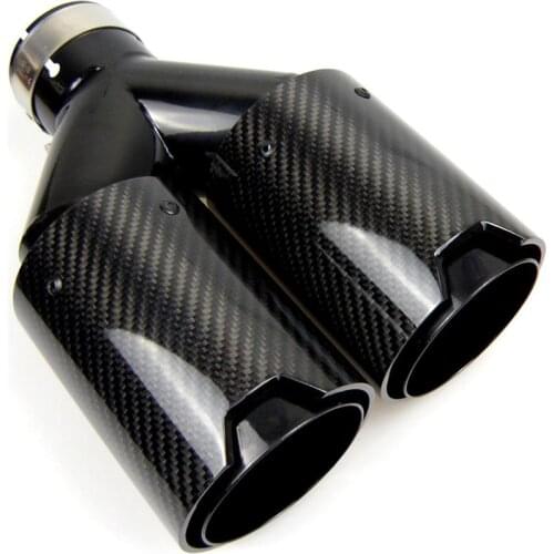 Dual Carbon Fiber + Black Stainless Steel M performance Carbon Fiber Exhaust Tips End Pipes Muffler tips
