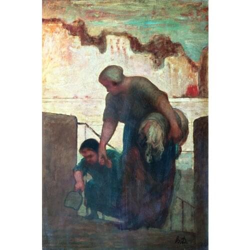 Figurative painting canvas portrait art poster picture court painting Honore Daumier The Washerwoman (La Blanchisseuse)