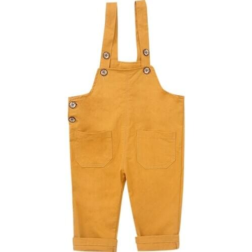 New Children Kids Overalls Harem Pants Boys Girls Pocket Knitted Overalls Jumpsuits Baby Clothing Jumpsuits Girls Overall Pants