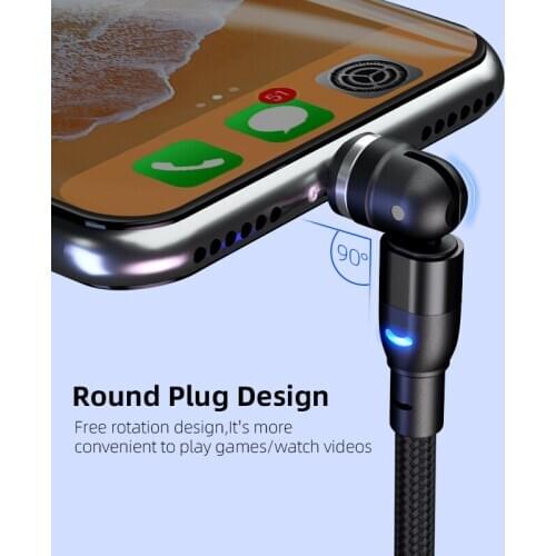 540 Rotate Magnetic Cable Fast Charging Magnet Charger Micro USB Type C Cable Mobile Phone Wire Cord For iPhone Xiaomi Samsung