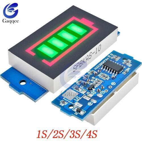 1S/2S/3S/4S Li-po Li-ion Lithium Battery Capacity Indicator Module Green Display Electric Vehicle Auto Car Battery Power Tester