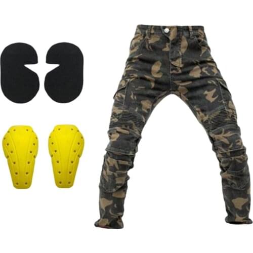 Motorbike Motorcycle Jeans Cargo Style Riding Trouser Pants Protector Armour