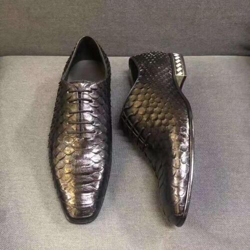 Luxury quality Newly Genuine real snake python skin black color men business dress shoe with cow skin shoe base and lining