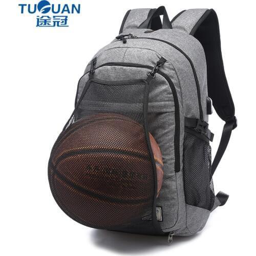 Mens Student Basketball Backpack Outdoor Training Fitness Bag Usb Rechargeable pack A4452
