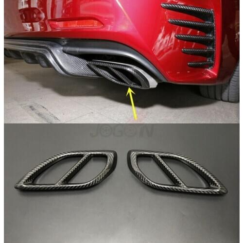 Real Carbon Fiber Car Rear Exhaust Muffler Tip End Pipe Sticker Trim For Lexus RC200 RC300 F SPORT 2015 - 2019