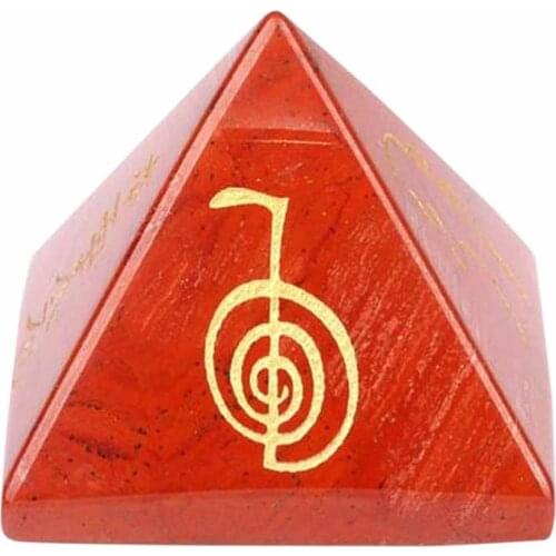Natural Tumbled Red Jasper Semiprecious Stone Pyramidal Figurine Crystal
