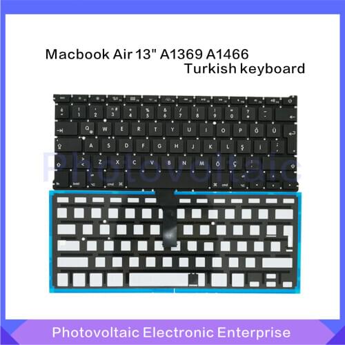 New Turkey Turkish Keyboard With Backlight For Macbook Air 13" A1369 2011 A1466 2012 2013 2014 2015 2017