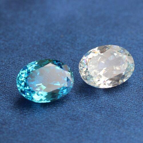 New created Aquamarine popular stones and crystals oval shape bright cut faceted gemstone beads for jewelry diy design