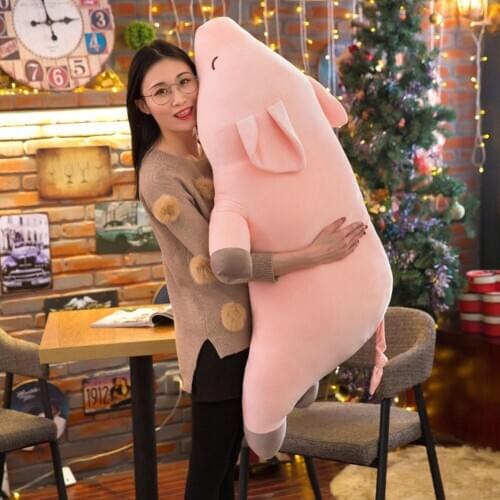 Hugging Baby Cuddly PP Cotton Down Stuffed Gift Girlfriend Lovely Unisex Kids Pig Plush Doll Decoration