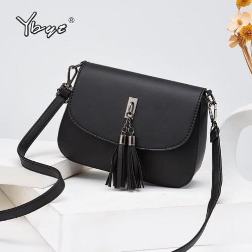 Solid Color Women Messenger Bags High Quality PU Leather Tassel Ladies Shoulder Bag Simple Fashion Female Crossbody Bag Purses