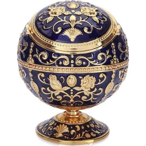 European Retro Metal Ashtray With Lid Portable Ashtray With Cover Creative Multi-Purpose Living Room Home Car Cigarette Ashtray