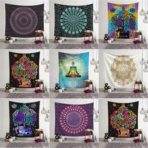 Mandala Indian Tapestry Twin Hippie Wall Hanging Bedspread Throw Cover Bohemian Beach Mat Table Cloths Home Art Decor Blanket