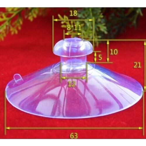 Home storage suckers 63mm mushroom head suction cup transparent glass sucker traceless super strong suction cup