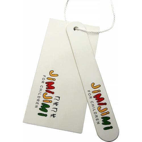 Customer products debossed labels printing hair extensions white card hang tags