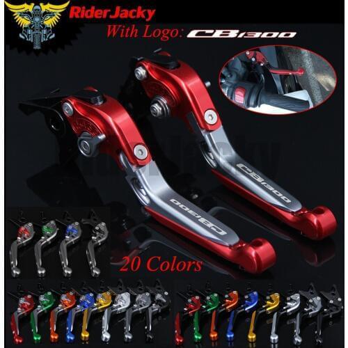 RiderJacky LOGO "CB1300" Motorcycle CNC Brake Clutch Levers For Honda CB1300 CB1300X4 1998-2002 Adjustable Extendable Foldable