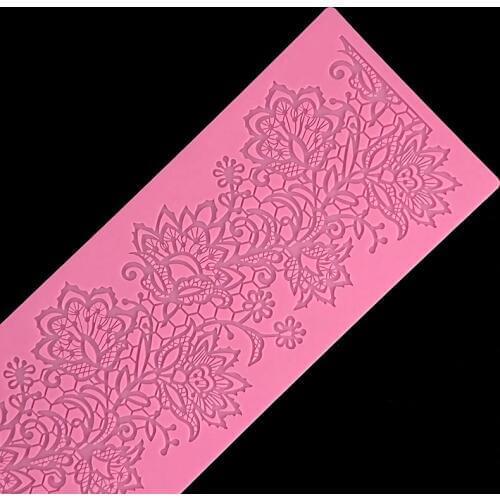 Minsunbak Rose silicone lace fondant mould Sugar lace mat Decoration mold Lace Mat Embossing Mold tool