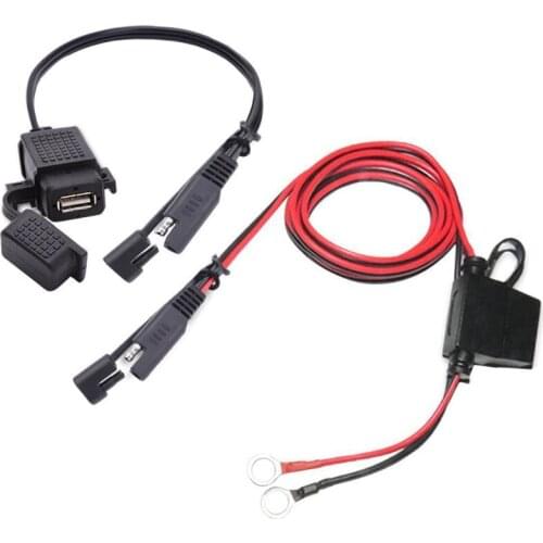 Motorcycle Waterproof SAE to USB Cable Adaptor USB Charger 2.1A Fast Charging For Phone GPS Tablets Motorbike Accessories