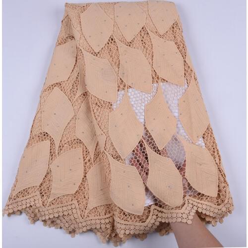 High Quality Water Soluble Milk Silk Lace African Nigerian Cord Lace Fabric Eyelet Design Guipure Cord Lace For Wedding SewA1725