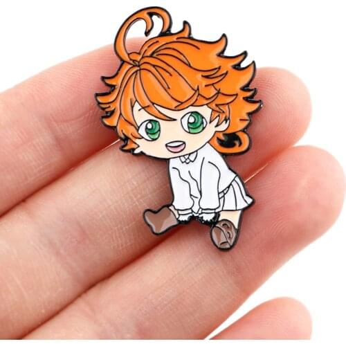 DZ1874 Japanese Anime The Promised Neverland Enamel Pins Badge Brooch Backpack Collar Lapel Decoration Jewelry Gifts for Friends