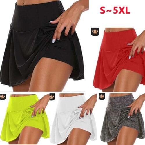 Gym Women Running Skirt High waist Safety Knickers Yoga Shorts Mesh Double Layer Patchwork Fitness Shorts Sports Short Skirt Hot