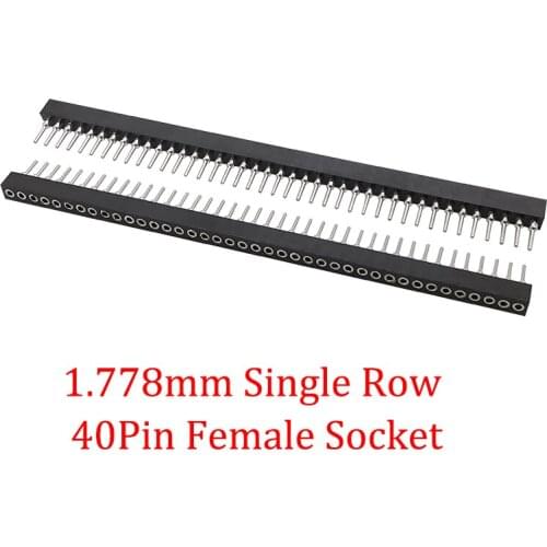 1/2/5Pcs 1x40Pin 1.778mm Pitch Single Row Female Socket Pin Header Circular Round Hole Straight Pin PCB Board Connector Strip