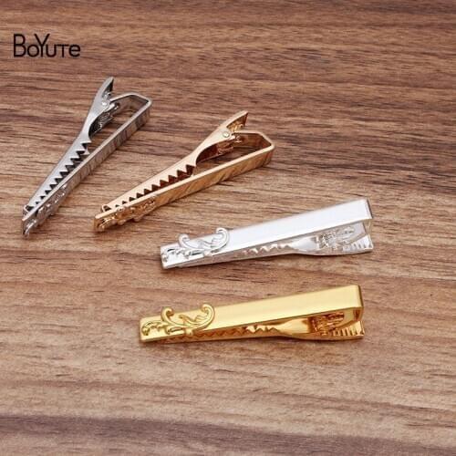 BoYuTe 10Pcs Fashion Brief Design Rhodium Plated Mens Tie Clip