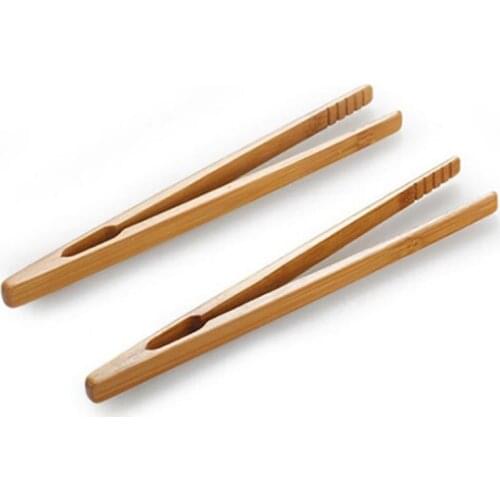 2pcs/lot Bamboo Food Tongs Kitchen Utensils Buffet Cooking Tools Anti Heat Bread Clip Pastry Clamp Barbecue Kitchen Tongs