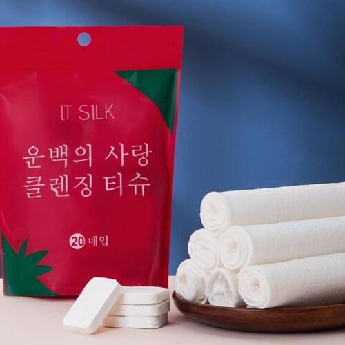 20Pcs/Set Double-sided Disposable Towel Enlarged Thickened Mini Disposable Compressed Washcloth for Travel